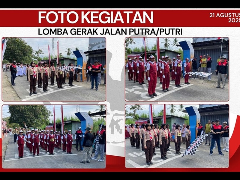 Mengikuti Lomba Gerak Jalan Putra/Putri Tingkat SD/MI Kecamatan Asembagus